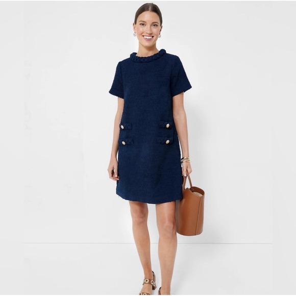 Tuckernuck Dresses & Skirts - Tuckernuck Navy Tweed Jackie Dress Small S
